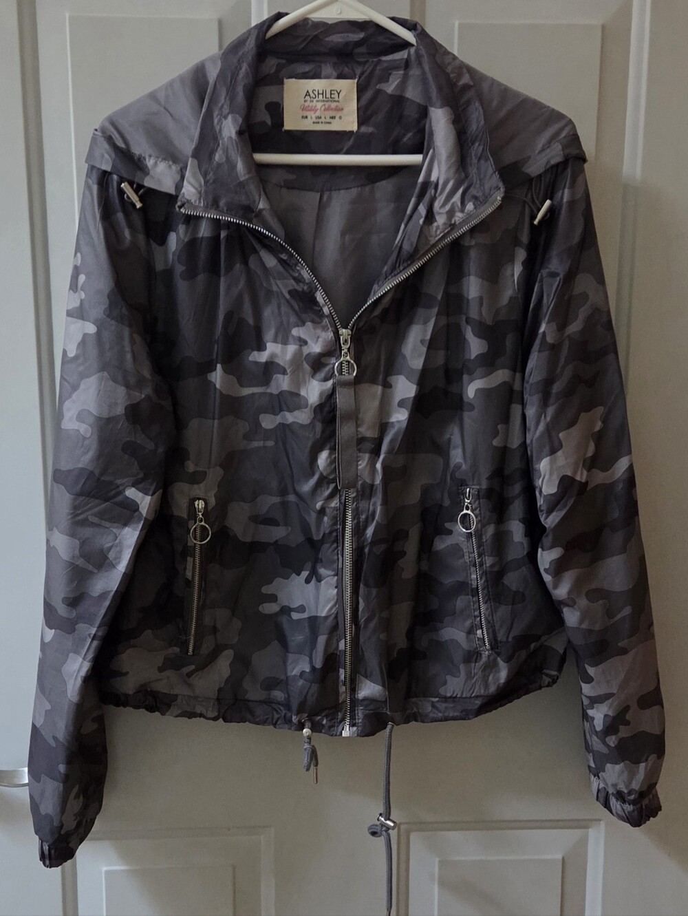 Ashley By 26 International Gray Camo Bomber Jacket for Women
